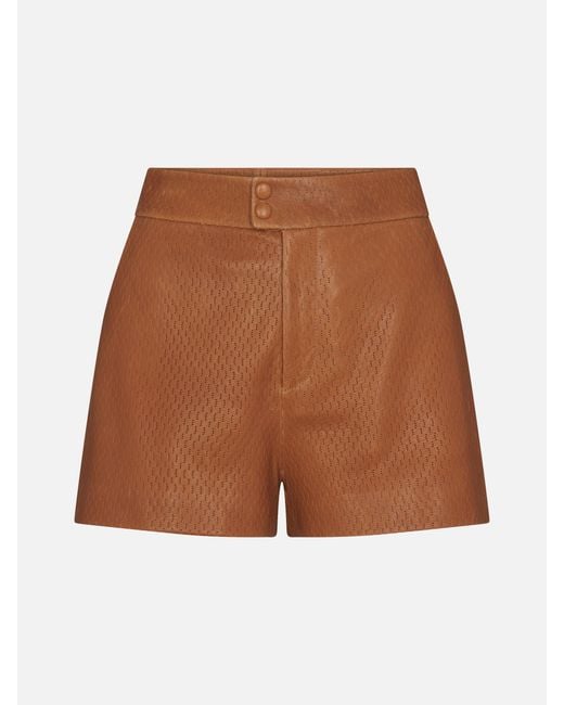 FRAME Brown The Leather Boy Short