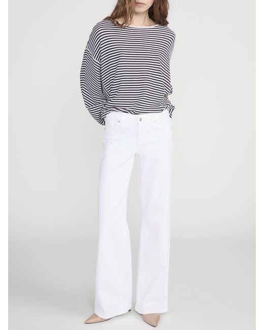FRAME White Low Rise Le Slim Palazzo