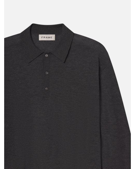 FRAME Blue Superfine Polo Sweater for men