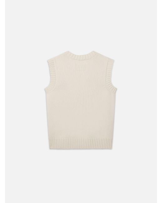 FRAME White Ritz Cashmere Sweater Vest