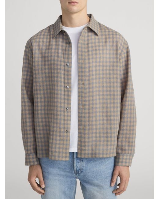 FRAME Natural Light Wool Plaid Shirt for men