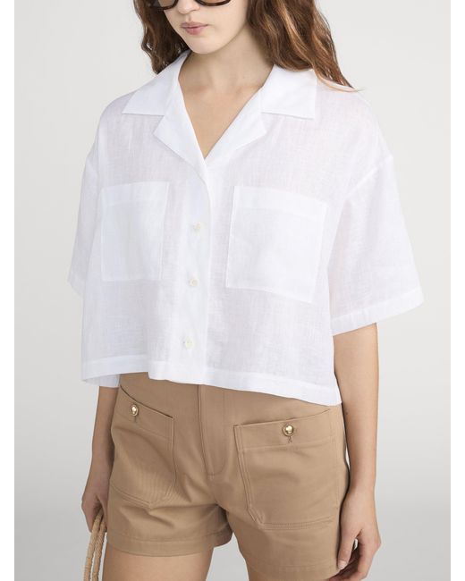 FRAME White The Linen Pocket Shirt