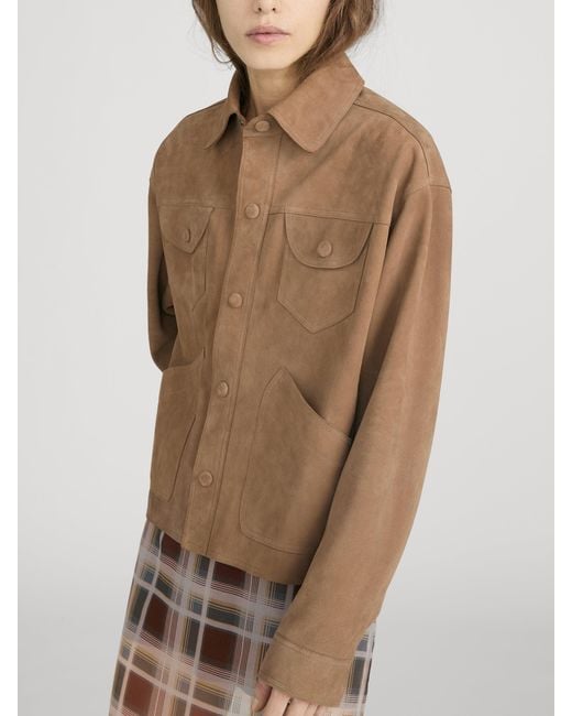 FRAME Natural The Suede Utility Jacket