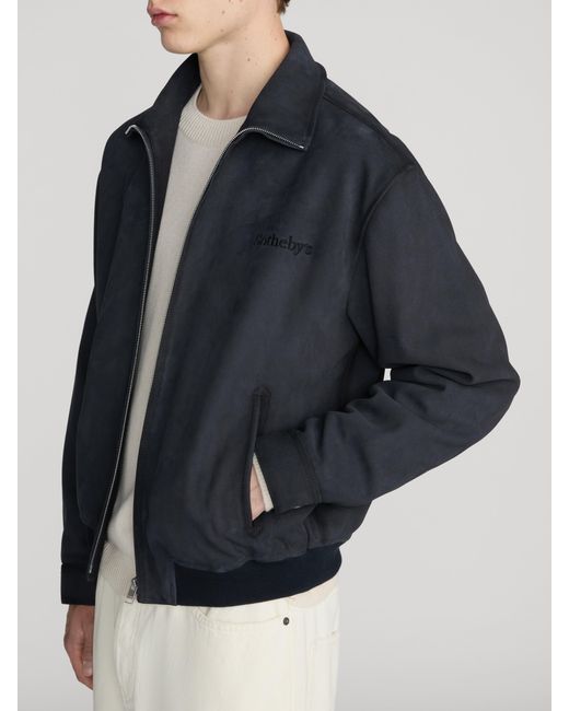 FRAME Blue Sotheby's Suede Jacket for men