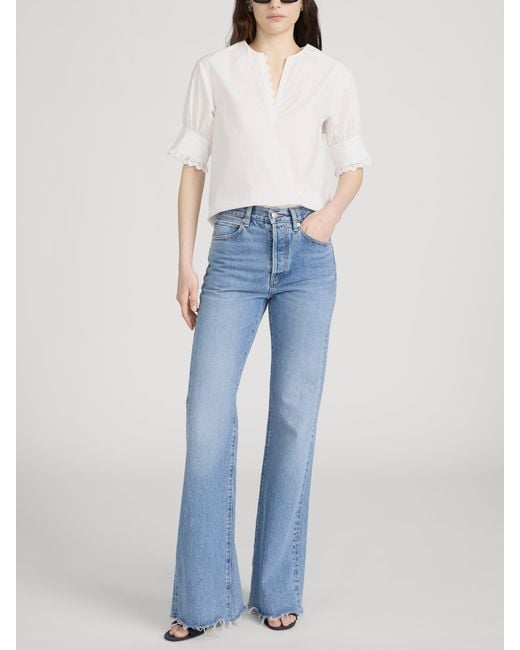 FRAME White The Keepsake Popover Top