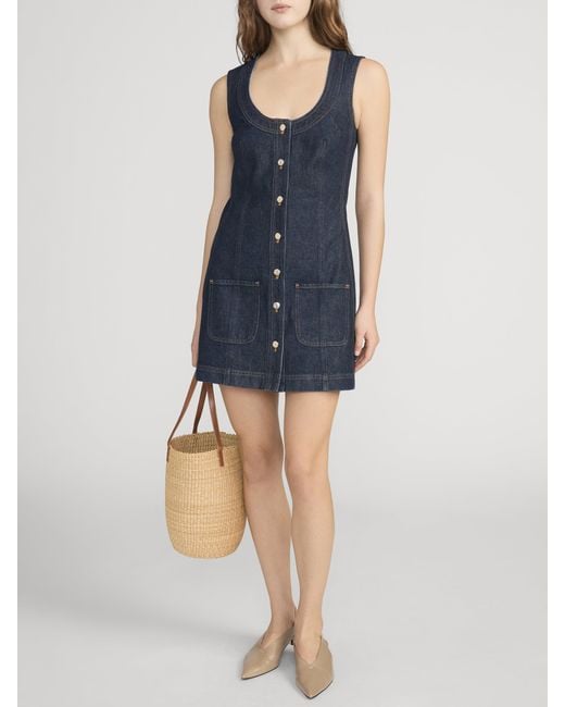 FRAME Blue The Patch Pocket Dress