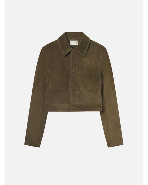 FRAME Green The Small Suede Jacket
