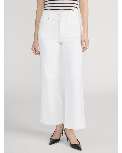 FRAME White The Seamed Wide Trouser Crop