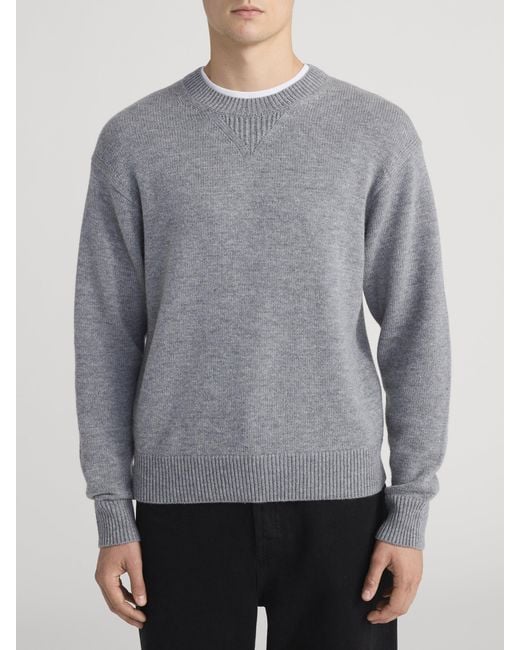 FRAME Gray Suede Patch Sweater for men