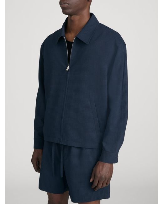 FRAME Blue Seersucker Blouson for men