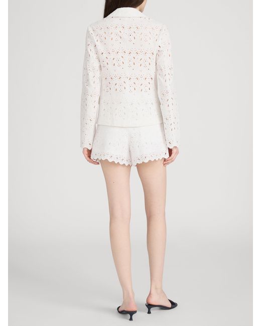 FRAME White The Paisley Eyelet Classic Blazer