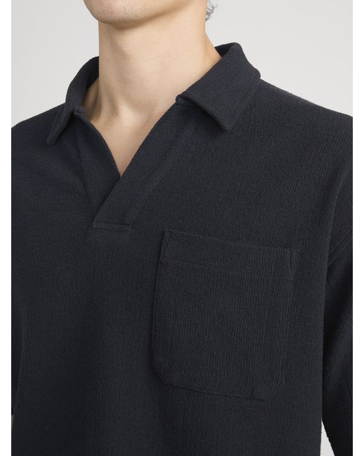 FRAME Blue Textured Polo