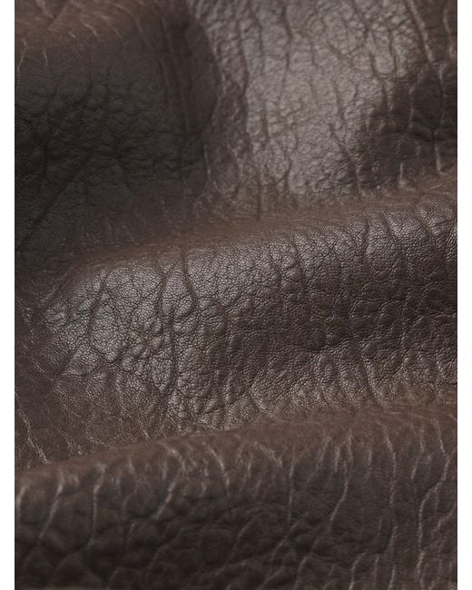 FRAME Brown Textured Leather Bomber