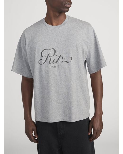 FRAME Gray Ritz Cropped Relaxed T Shirt for men