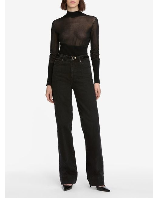 FRAME Black The Sleek Sweater
