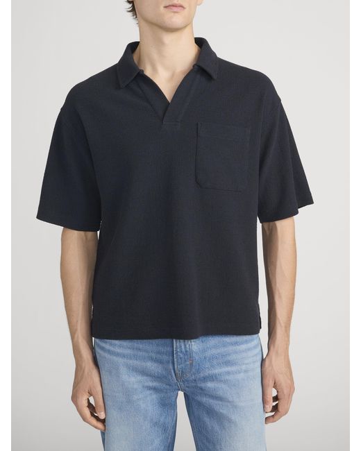 FRAME Blue Textured Polo
