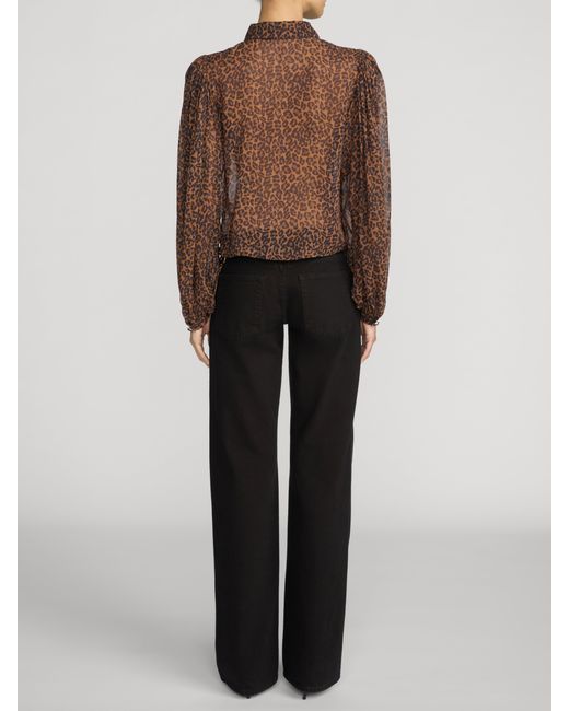 FRAME Brown The Silk Prairie Shirt