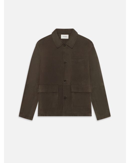 FRAME Brown Suede Chore Coat for men