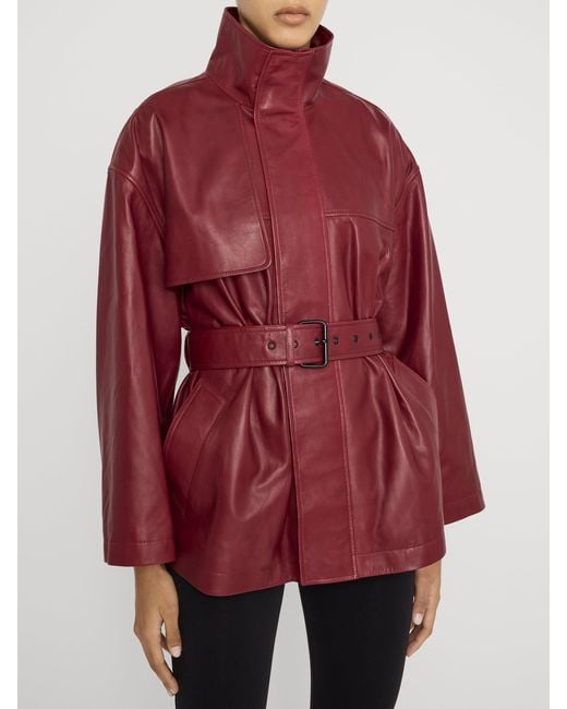 FRAME Red The Alexandra Leather Trench