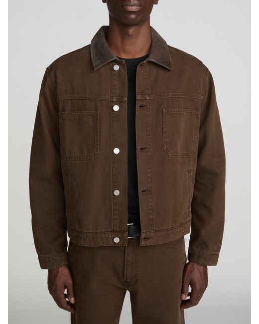 FRAME Brown Canvas Utility Jacket for men