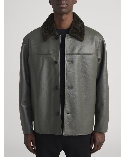 FRAME Green Shearling Jacket for men