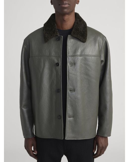 FRAME Green Shearling Jacket for men