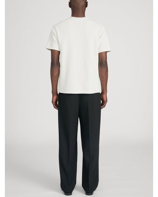 FRAME White Jacquard Stripe Tee for men