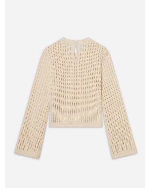 FRAME Natural The Crochet Bell Sweater