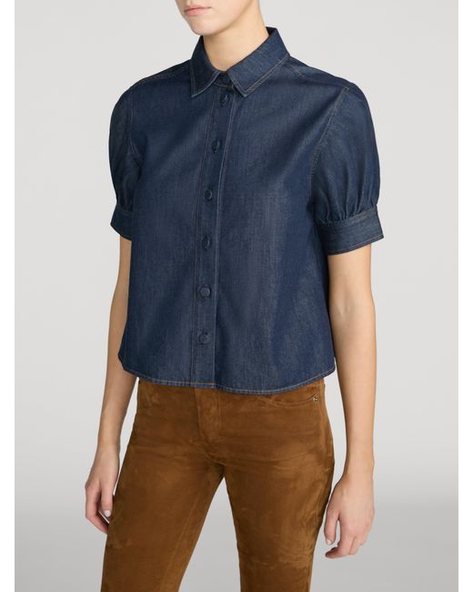 FRAME Blue The Poise Top