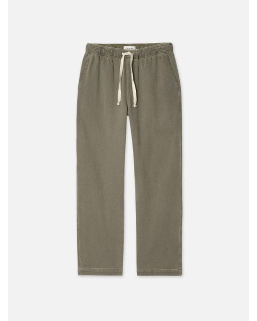 FRAME Green Textured Terry Travel Pant for men