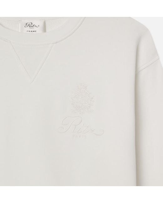 FRAME White Ritz Tonal Logo Crewneck