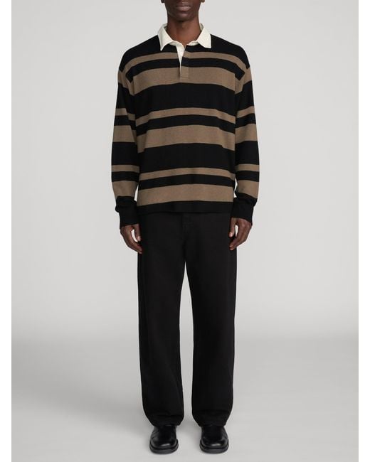 FRAME Black Rugby Polo Sweater for men