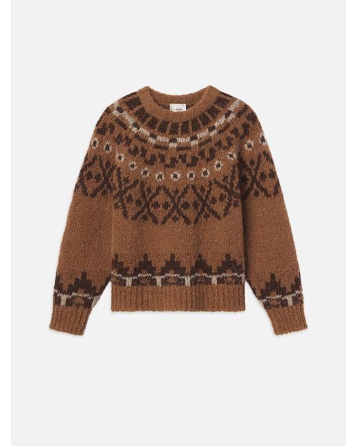 FRAME Brown Fair Isle Sweater