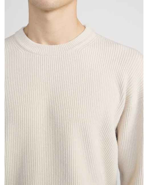 FRAME White Ribbed Crewneck Sweater for men
