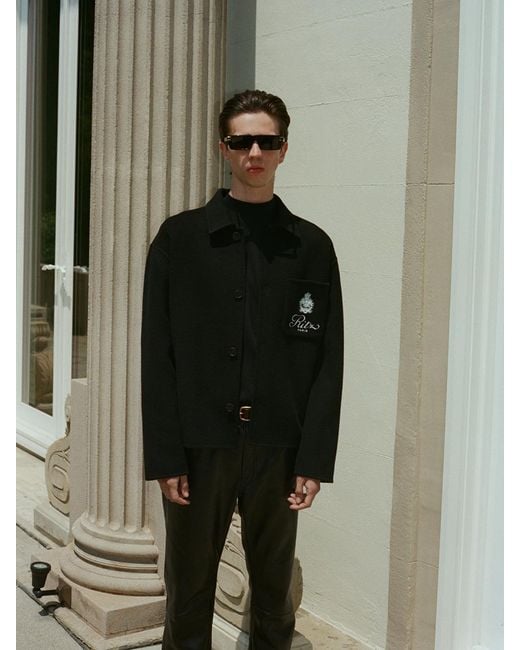 FRAME Black Ritz Wool Shirt for men