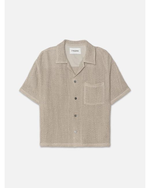 FRAME Natural Open Weave Short Sleeve Shirt for men