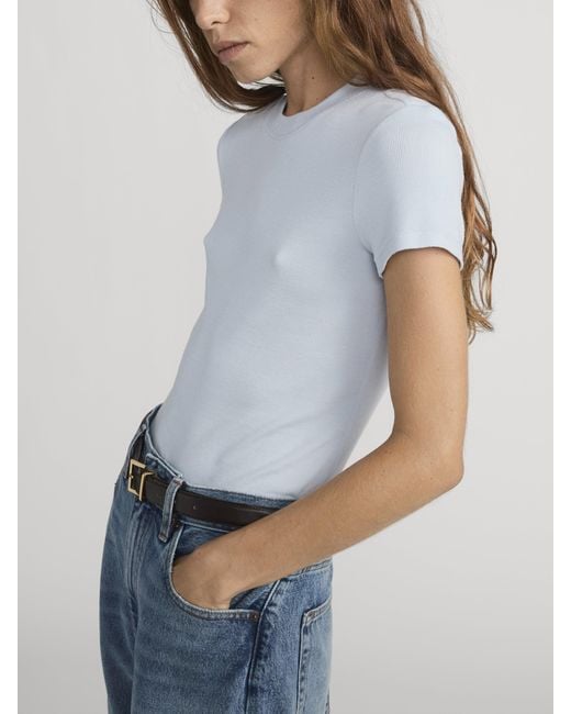 FRAME Blue The Rib Baby Tee