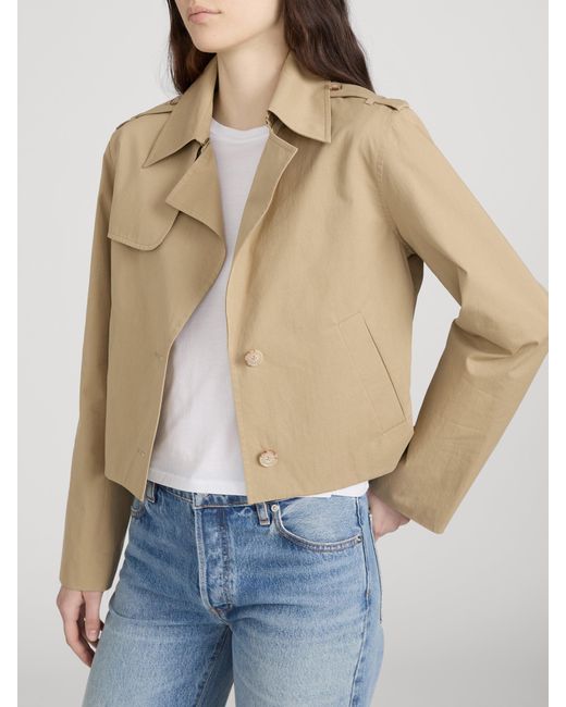FRAME Green The Short Trench Jacket