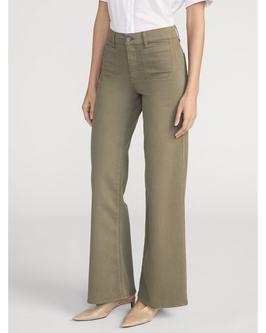 FRAME Green Le Slim Palazzo Modernist Pocket
