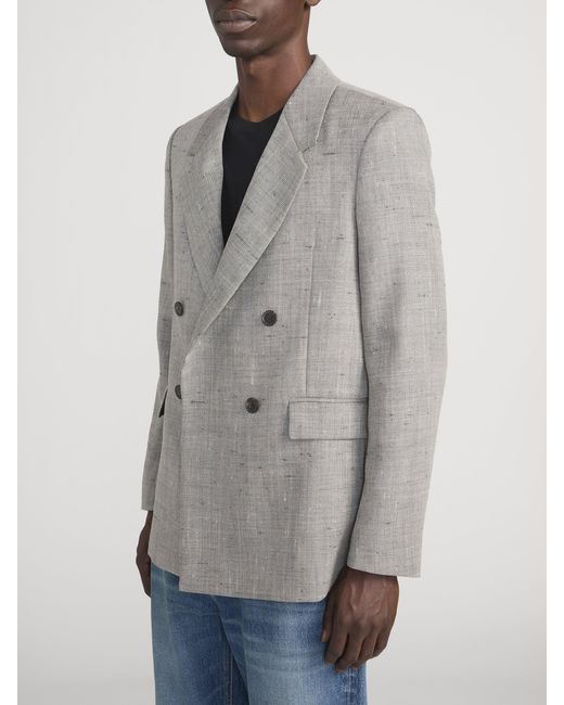 FRAME Gray Retro Double Breasted Blazer