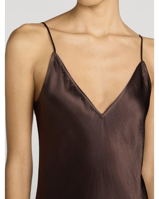 FRAME Brown The Textured Satin Dress
