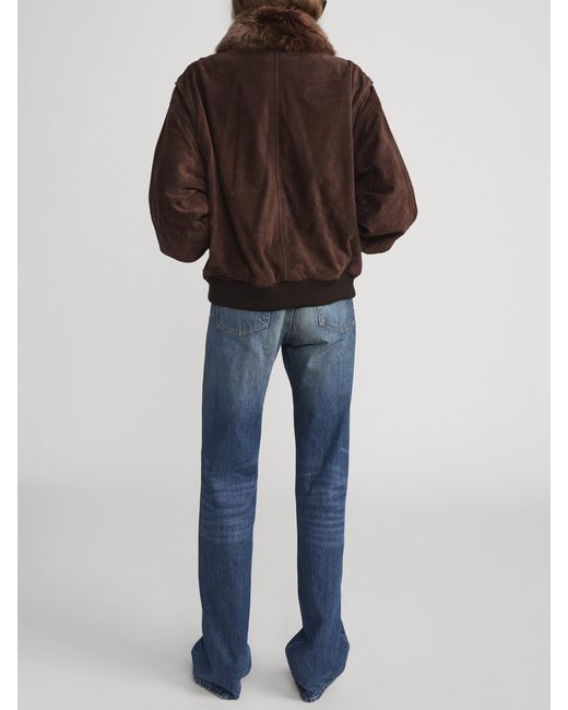 FRAME Brown The Suede Oversized Jacket