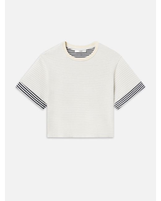 FRAME White The Stripe Cuff Top