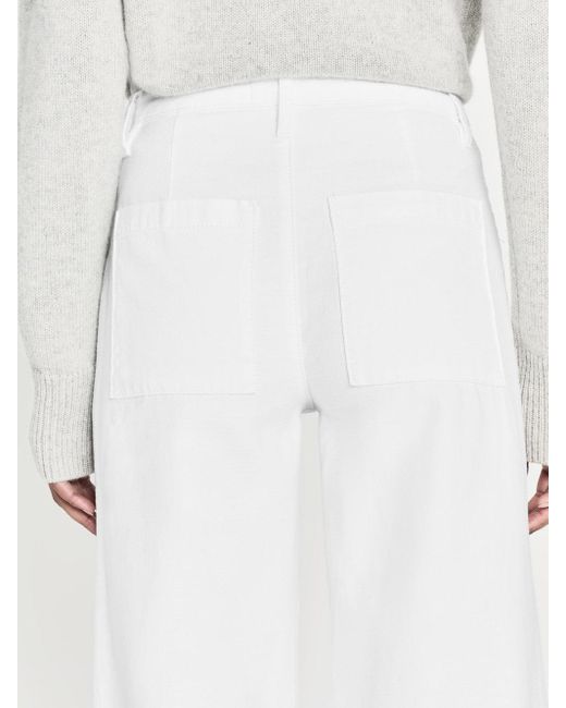 FRAME White The 70's Patch Pocket Crop Straight