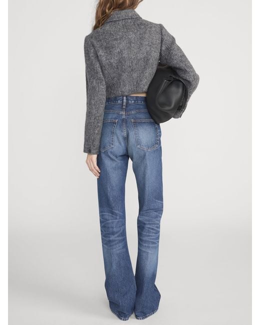 FRAME Black The Wool Cropped Jacket