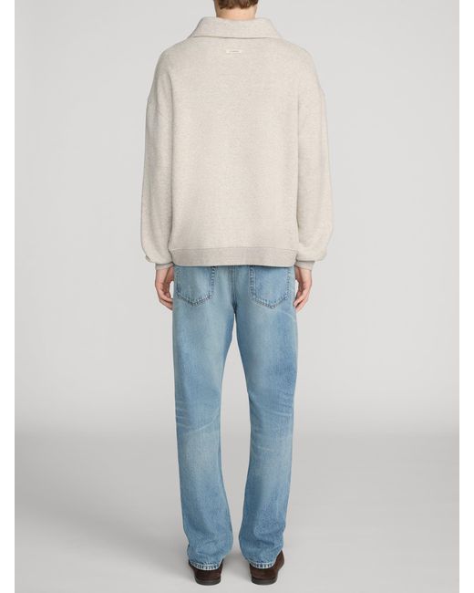 FRAME White Relaxed Zip Up Sweatshirt for men