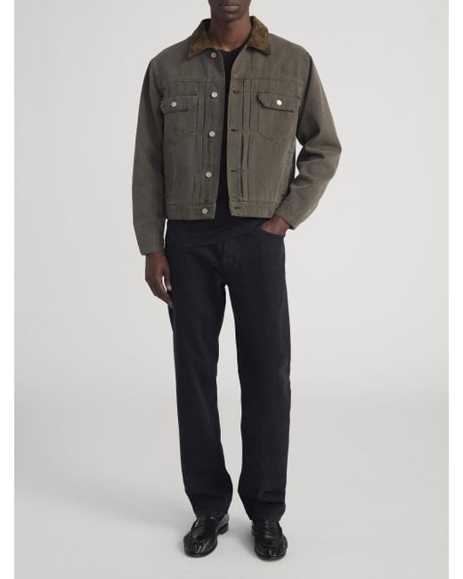 FRAME Green Canvas Trucker Jacket