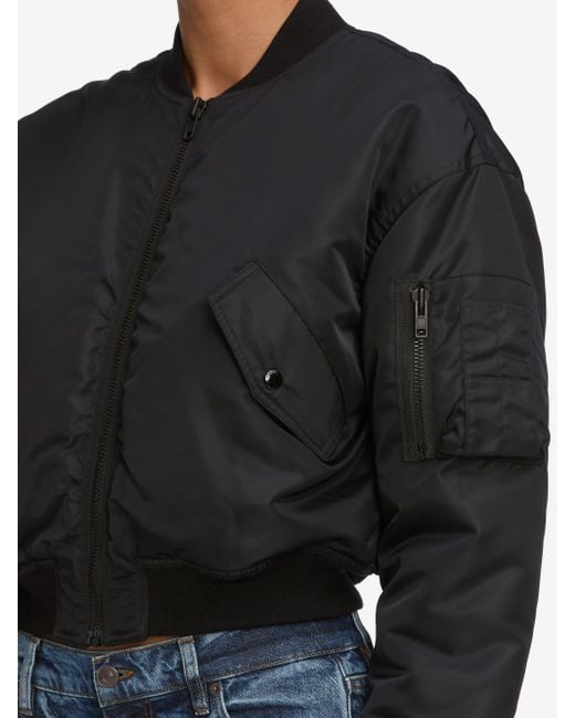 FRAME Black The Nylon Bomber Jacket