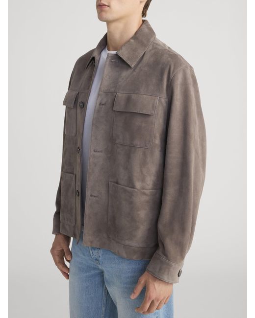 FRAME Brown Suede Chore Coat for men