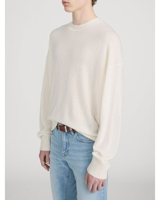 FRAME White Lightweight Cashmere Blend Sweater for men